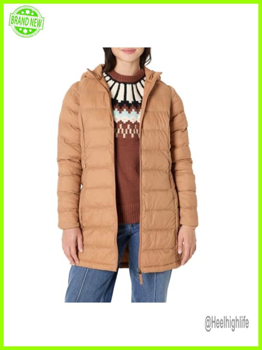 Lightweight Water-Resistant Packable Hooded Puffer Coat Plus Size